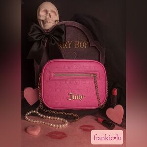 Juicy Couture Pink Chain Up Camera Crossbody Bag Embossed Logo NWT